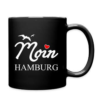 Moin Hamburg - Tasse einfarbig - Schwarz - Rechts