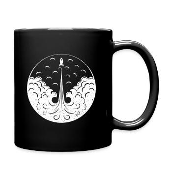Univers spatial de lancement de fusée sur les planètes - Mug uni - noir - Droite