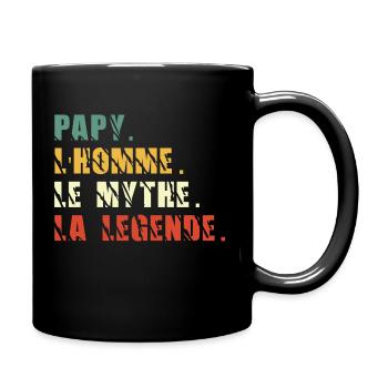 Papy the man the myth the legend - Full Colour Mug - black - Right