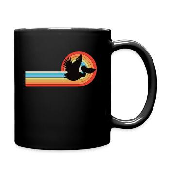 Pélican volant dans l'arc en ciel - Mug uni - noir - Droite
