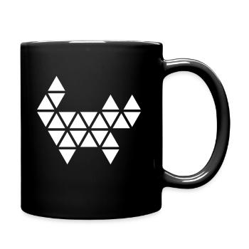 Geometric triangle abstract cat illustration - Full Colour Mug - black - Right