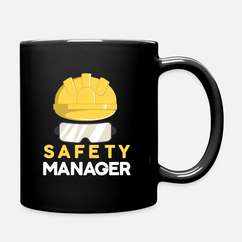 Safety Manager Helmet Lab Construction Site - Full Colour Mug - black