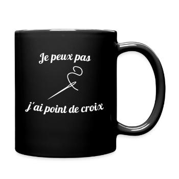 Je peux pas j'ai point de croix - Mug uni - noir - Droite