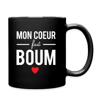 Mon cœur fait boum - Mug uni - noir - Droite