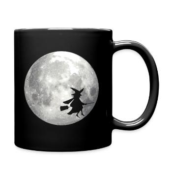 Pleine lune avec sorcière - Mug uni - noir - Droite