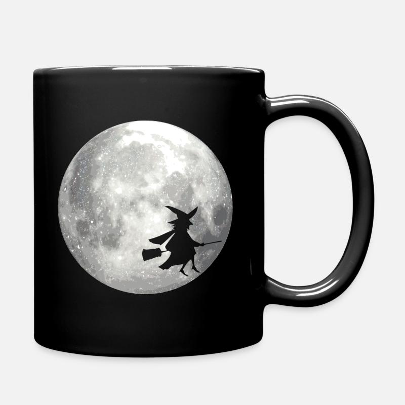 Pleine lune avec sorcière - Mug uni - noir