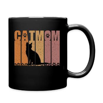Katzen Katzenmama Pfote Miau lustiges Geschenk - Tasse einfarbig - Schwarz - Rechts