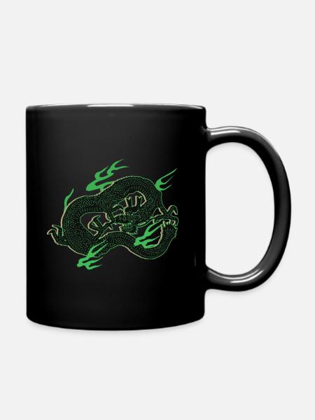 Green dragon - Full Colour Mug - black