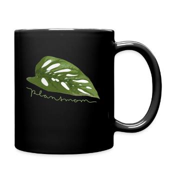 Plantmom Pflanze Monstera Adansonii Geschenk Natur - Tasse einfarbig - Schwarz - Rechts