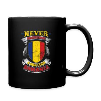 Ne sous-estimez jamais un homme de Roumanie - Mug uni - noir - Droite