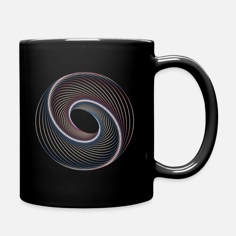Sacred geometry spiral - Full Colour Mug - black