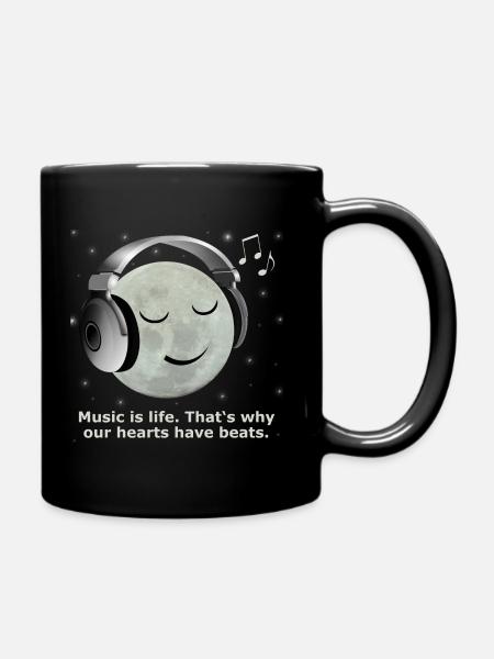 Music is life - Tasse einfarbig - Schwarz
