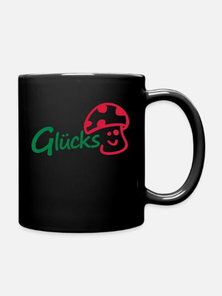 Glückspilz - Tasse einfarbig - Schwarz