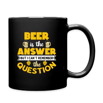 La biere est la reponse - Mug uni - noir - Droite