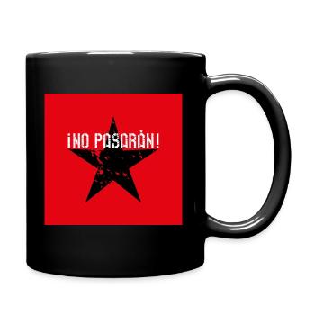 02 No Pasaran star mask face mask red black - Full Colour Mug - black - Right