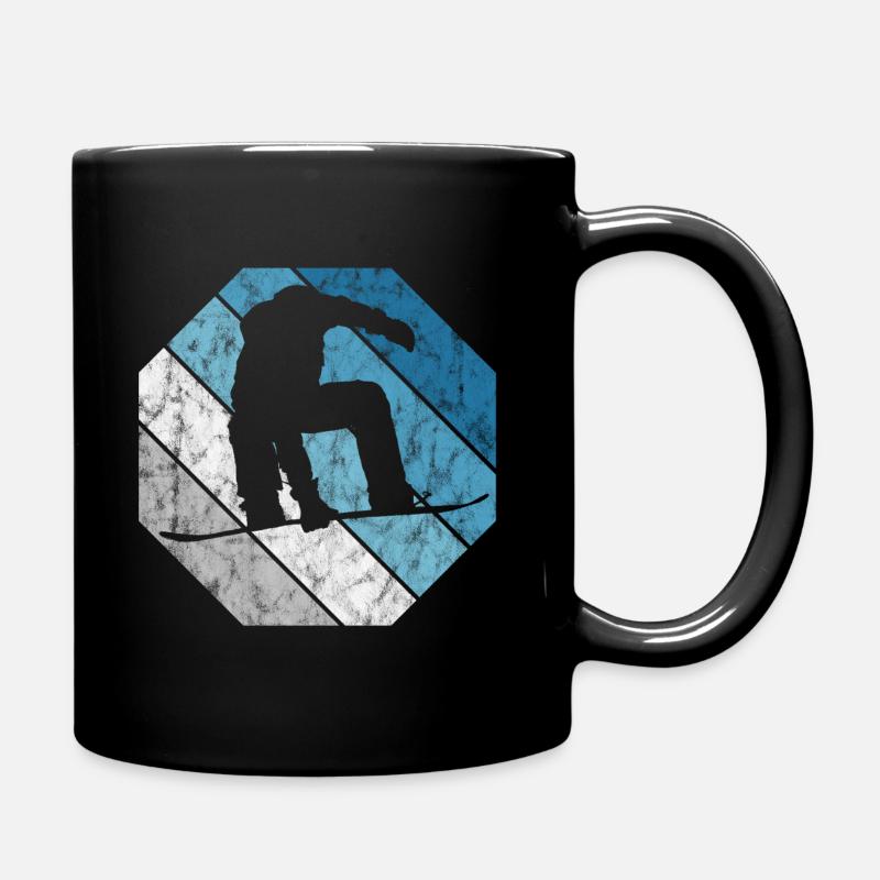 Snowboard Snowboarder Snowboarding Retro Gift - Full Colour Mug - black