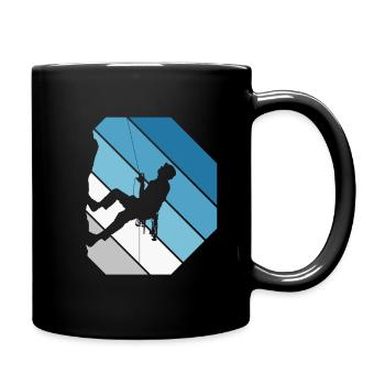 Bergsteigen Klettern Geschenk Bouldern Retro Cool - Tasse einfarbig - Schwarz - Rechts