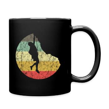 Mountaineering Climbing Gift Bouldering Retro Cool - Full Colour Mug - black - Right