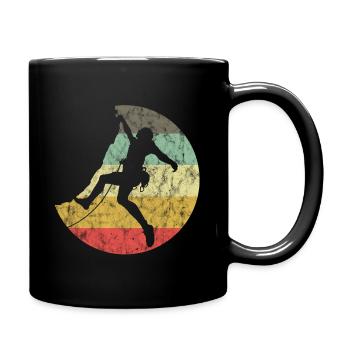 Mountaineering Climbing Gift Bouldering Retro Cool - Full Colour Mug - black - Right
