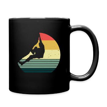 Mountaineering Climbing Gift Bouldering Retro Cool - Full Colour Mug - black - Right