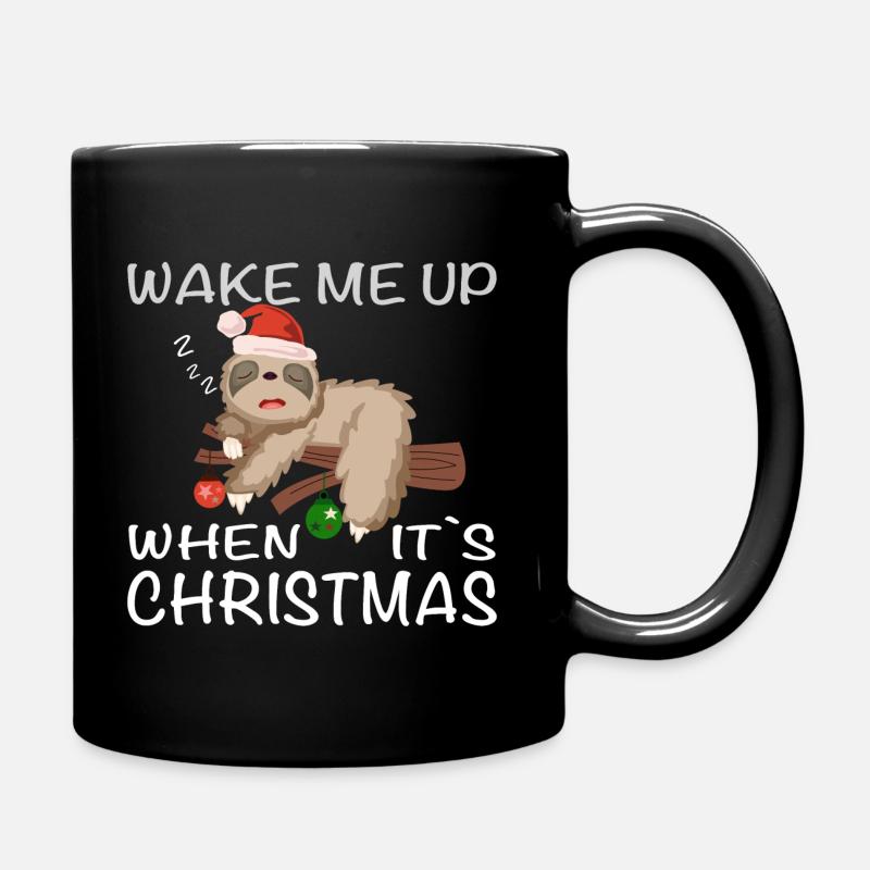 Paresseux, Noël, paresseux endormi - Mug uni - noir