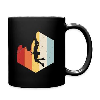 Mountaineering Climbing Gift Bouldering Retro Cool - Full Colour Mug - black - Right