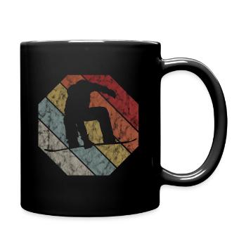 Snowboard Snowboarder Snowboarding Retro Gift - Full Colour Mug - black - Right