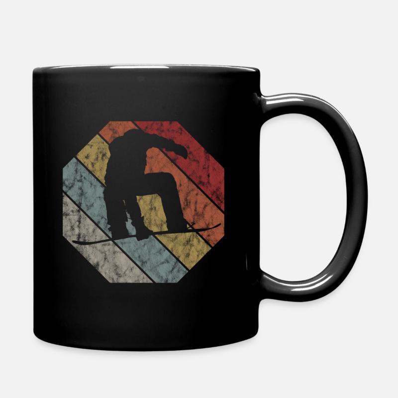 Snowboard Snowboarder Snowboarding Retro Geschenk - Tasse einfarbig - Schwarz
