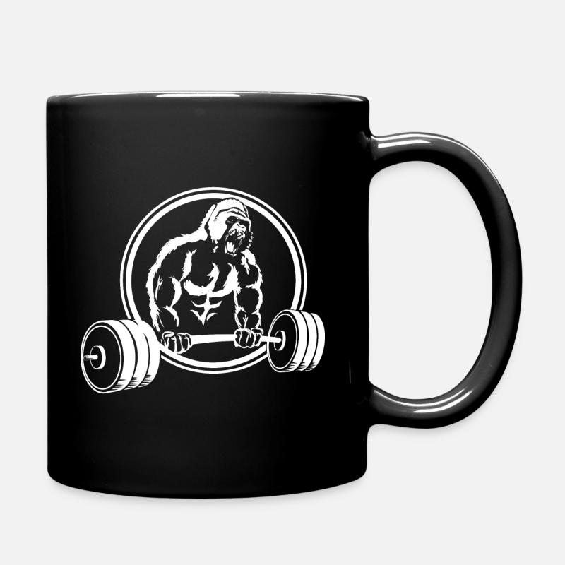 Gorilla Gym Fitness Pump Monkey Scream - Full Colour Mug - black