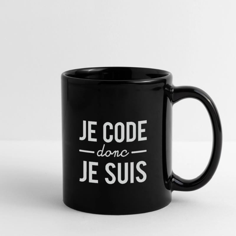 Je code donc je suis humour codeur Mug uni