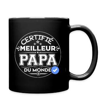 Certifié meilleur papa du monde - Mug uni - noir - Droite