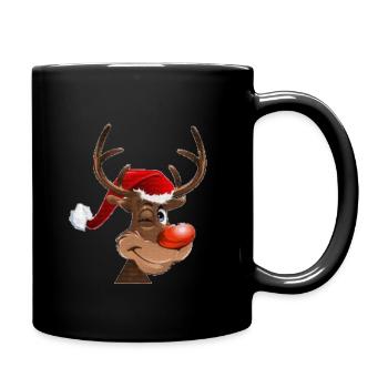Renne de Noël - Mug uni - noir - Droite