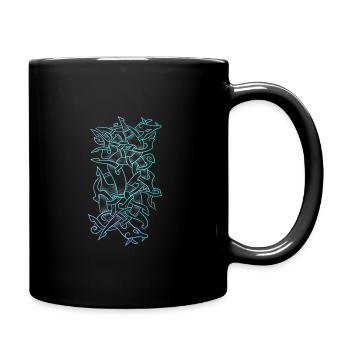 Symbole viking serpent Jörmungand - Mug uni - noir - Droite