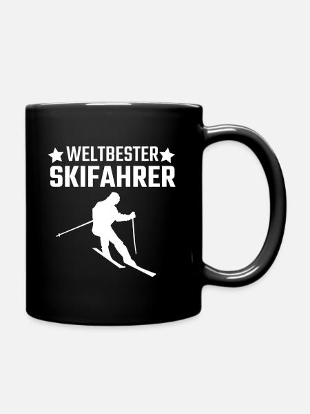 Skifahren Skifahren Skifahren Skifahrer Skifahrer - Tasse einfarbig - Schwarz