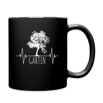 Garten, Gartenarbeit, Gärtner, Baum, Herzschlag - Tasse einfarbig - Schwarz - Rechts