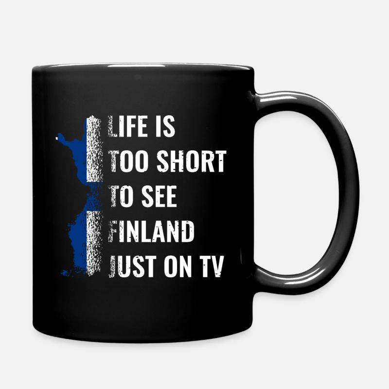 Finnland Flagge Urlaub Land Suomi Helsinki - Tasse einfarbig - Schwarz