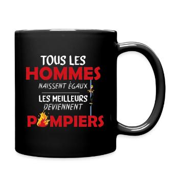 Pompier - Homme - Sapeur-Pompier - Cadeau - Rouge - Mug uni - noir - Droite