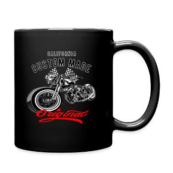 Motorrad Bike Chopper Vintage Design - Tasse einfarbig - Schwarz - Rechts