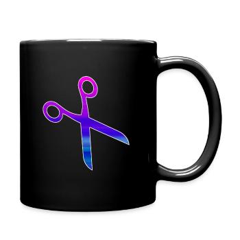 Friseur Schere - Tasse einfarbig - Schwarz - Rechts