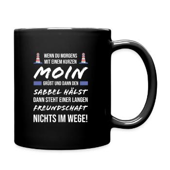 Norddeutsch Fischkopp Nordsee Geschenkidee Norden - Tasse einfarbig - Schwarz - Rechts
