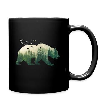 Ours conservation sauvage forêt oiseaux - Mug uni - noir - Droite
