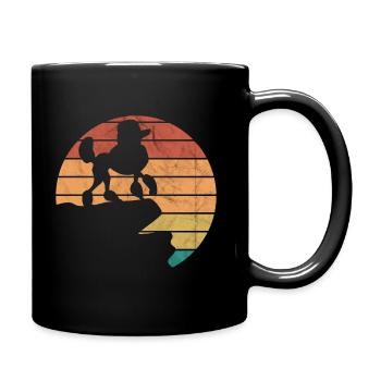 Pudel Retro Look Pudel Hunde Mama - Tasse einfarbig - Schwarz - Rechts