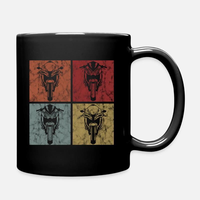 Motorräder Motorrad Biker Retro Motorradfahrer - Tasse einfarbig - Schwarz