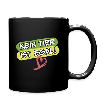 Kein Tier ist egal Tierschützer Tierschutz - Tasse einfarbig - Schwarz - Rechts