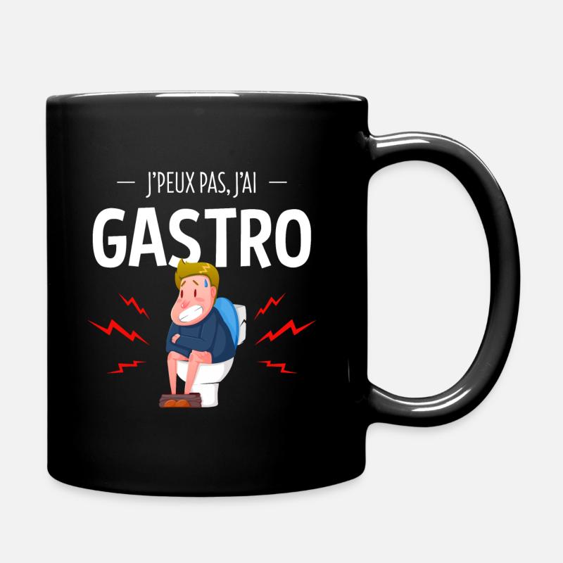 J'PEUX PAS, J'AI GASTRO - Humour WC - Mug uni - noir