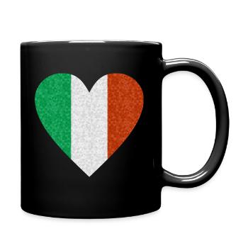 Italy Flag Heart Polygon Italian Flag Rome - Full Colour Mug - black - Right