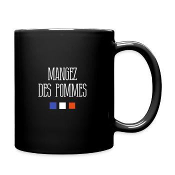 Mangez des pommes - Mug uni - noir - Droite