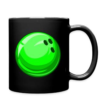 grüne Bowlingkugel Bowling bowlen kegeln neongrün - Tasse einfarbig - Schwarz - Rechts