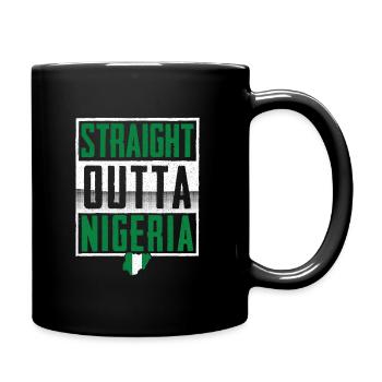 Straight Outta Nigeria - Full Colour Mug - black - Right