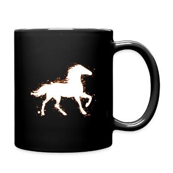 Pferd Pferde - Tasse einfarbig - Schwarz - Rechts
